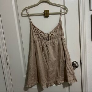 Beige babydoll mini dress